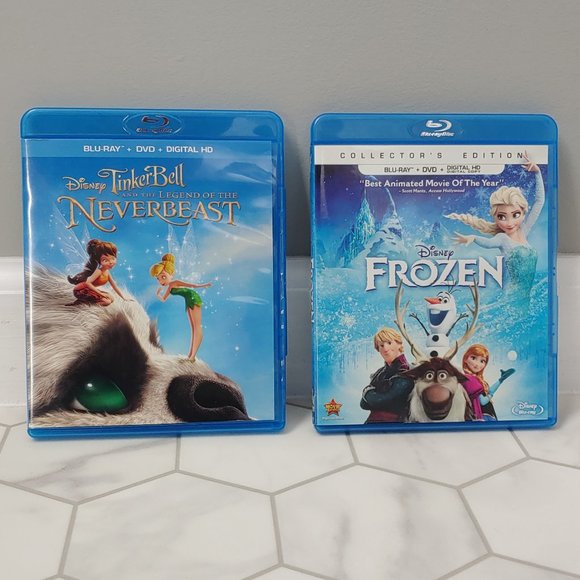 Disney's FROZEN and TINKERBELL: LEGEND OF THE NEVERBEAST Blu-Ray + 4 DVD Set - Picture 2 of 7